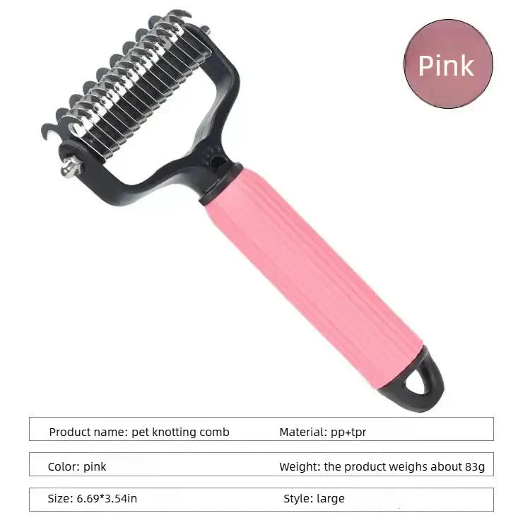 🔥 LAST DAY SALE! 50% OFF|Double Sided Dog Detangling Comb for Shedding and Matted Hair